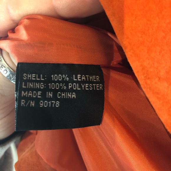 REVUE Suede Leather Jacket Autumn Orange - Picture 4 of 8